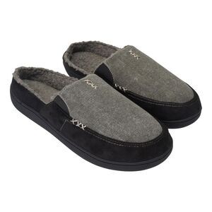 Keanu Mens Tweed Slip-on Mule Slippers / Black/Gray